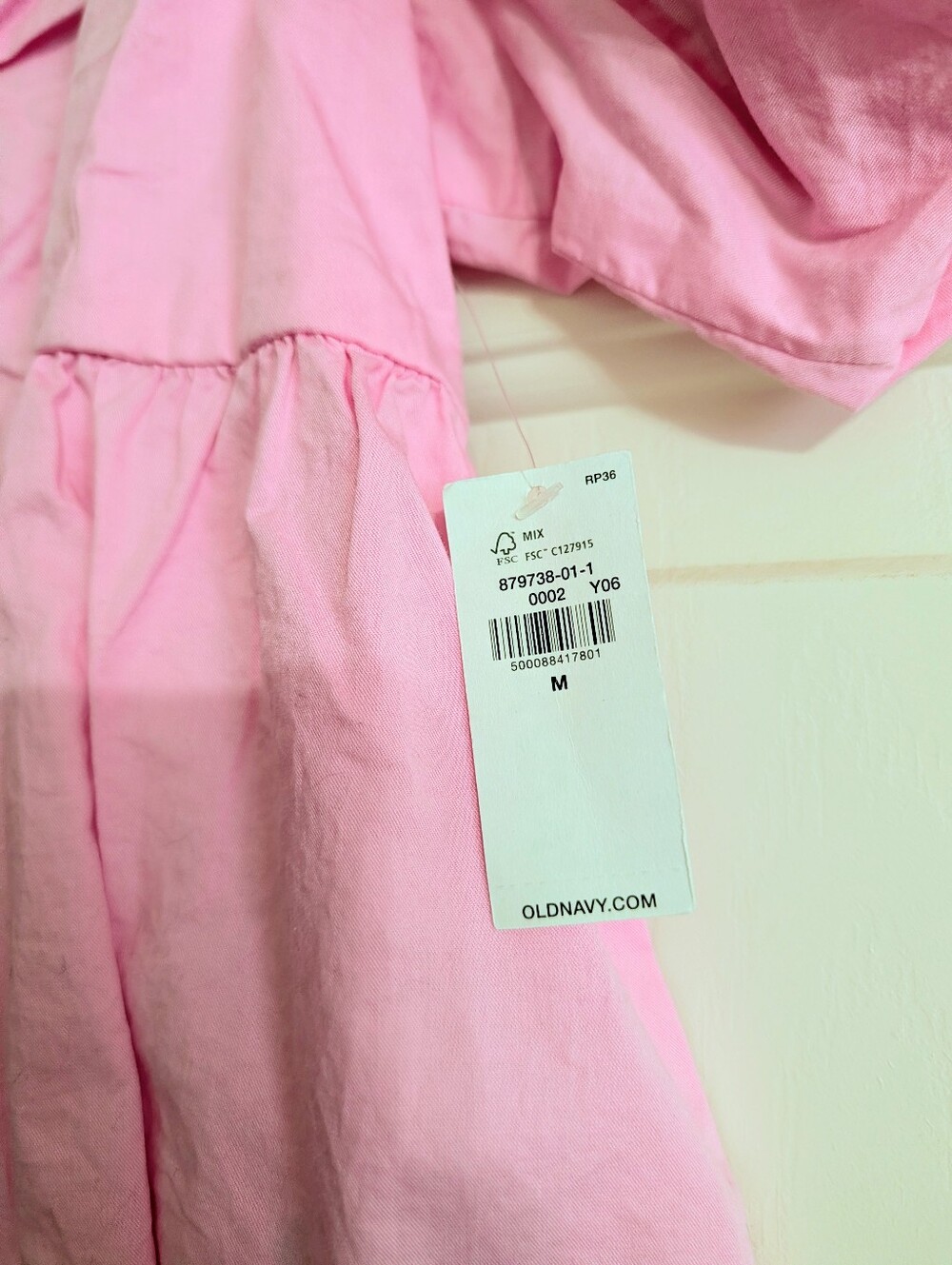 Old Navy Pink Puff-Sleeve Peplum Blouse - Picture 4 of 5